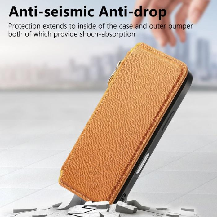 CASENEO - CASENEO iPhone 16 Fodral Cross Texture Äkta Läder - Gul