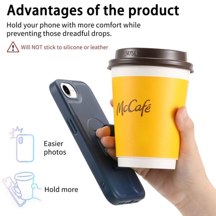 CASENEO - CASENEO iPhone 16e Fodral Magnetiskt PU Läder - Blå