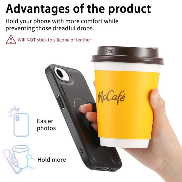 CASENEO - CASENEO iPhone 16e Fodral Magnetiskt PU Läder - Svart