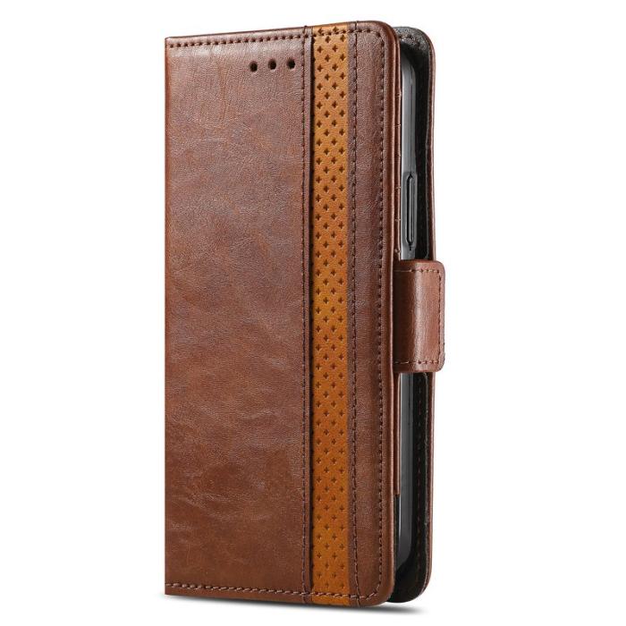 CASENEO - CASENEO iPhone 17 Fodral PU Läder Ställ med RFID Skydd - Mörkbrun