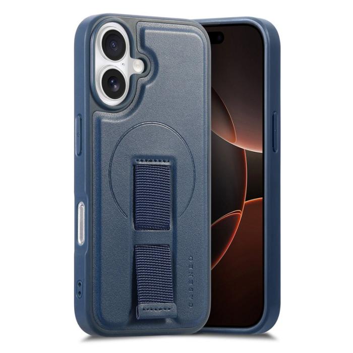 CASENEO - CASENEO iPhone 17 Magnetiskt Fodral med Handledsrem Blå
