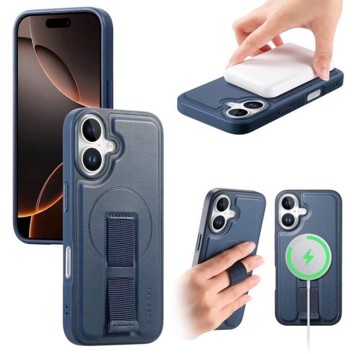 CASENEO - CASENEO iPhone 17 Magnetiskt Fodral med Handledsrem Blå