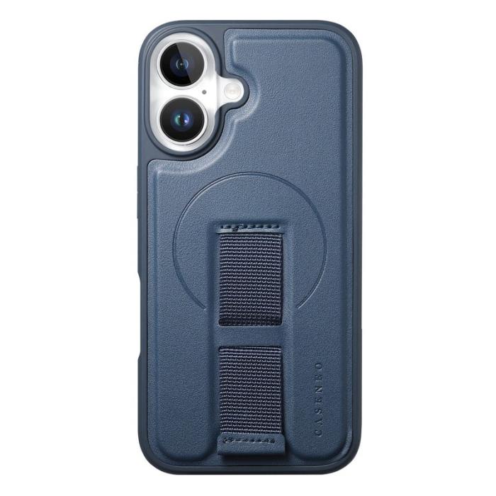 CASENEO - CASENEO iPhone 17 Magnetiskt Fodral med Handledsrem Blå