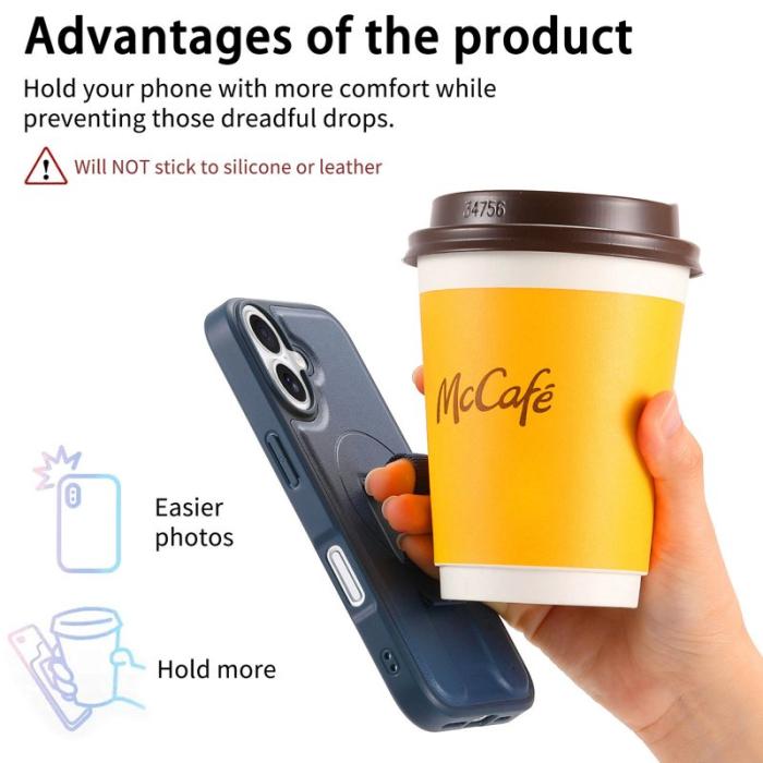 CASENEO - CASENEO iPhone 17 Magnetiskt Fodral med Handledsrem Blå