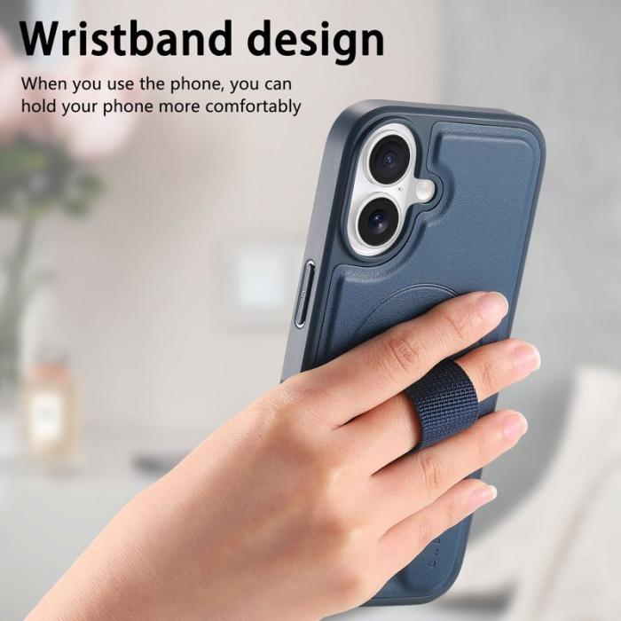 CASENEO - CASENEO iPhone 17 Magnetiskt Fodral med Handledsrem Blå