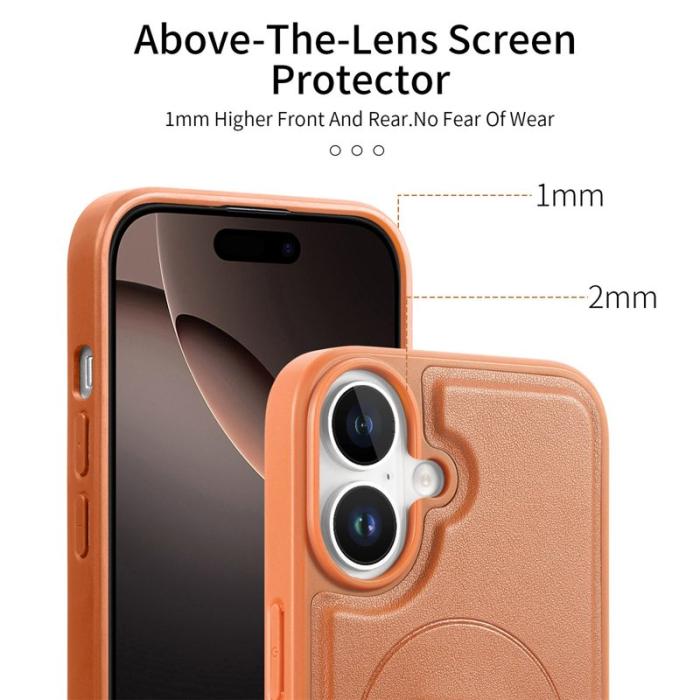 CASENEO - CASENEO iPhone 17 Magnetiskt Fodral med Handledsrem - Brun