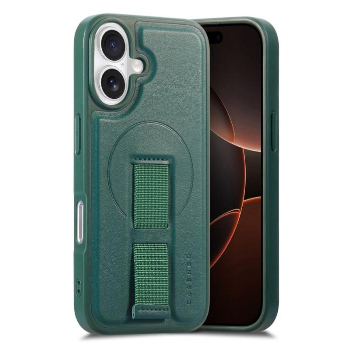 CASENEO - CASENEO iPhone 17 Magnetiskt Fodral med Handledsrem Grön