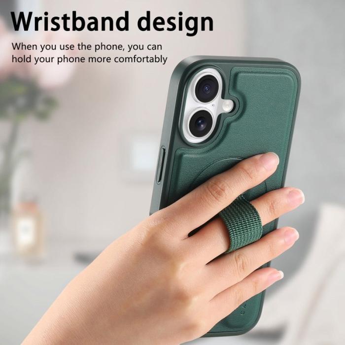 CASENEO - CASENEO iPhone 17 Magnetiskt Fodral med Handledsrem Grön