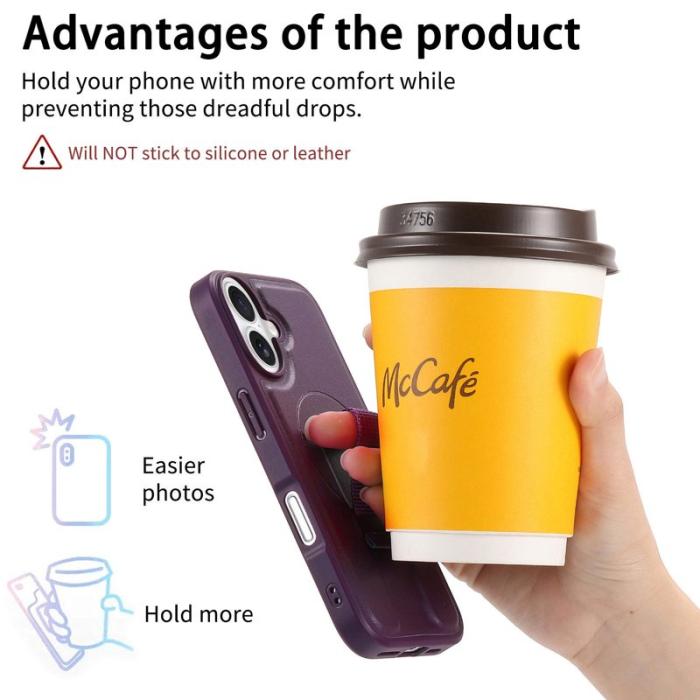 CASENEO - CASENEO iPhone 17 Magnetiskt Fodral med Handledsrem Lila