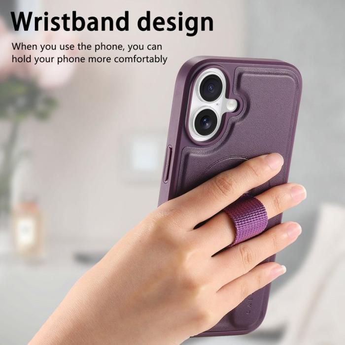 CASENEO - CASENEO iPhone 17 Magnetiskt Fodral med Handledsrem Lila