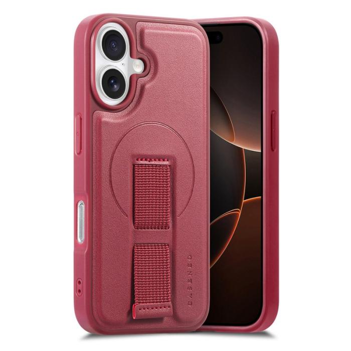 CASENEO - CASENEO iPhone 17 Magnetiskt Fodral med Handledsrem Röd