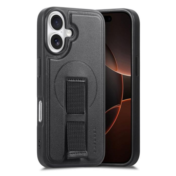 CASENEO - CASENEO iPhone 17 Magnetiskt Fodral med Handledsrem - Svart
