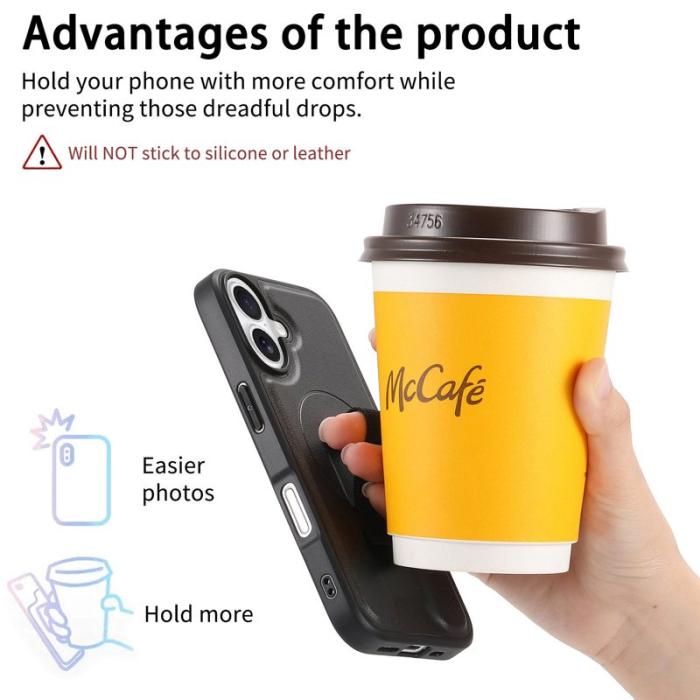 CASENEO - CASENEO iPhone 17 Magnetiskt Fodral med Handledsrem - Svart