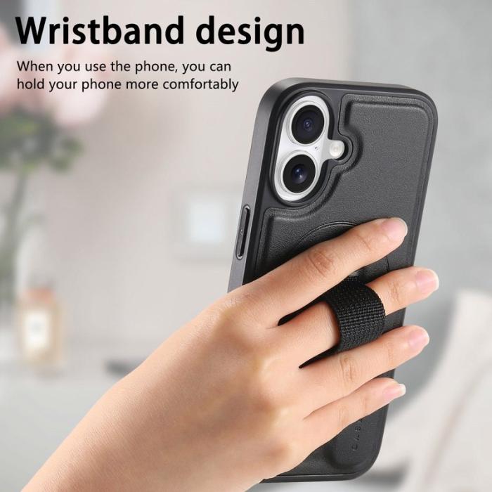 CASENEO - CASENEO iPhone 17 Magnetiskt Fodral med Handledsrem - Svart