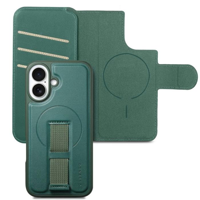 CASENEO - CASENEO iPhone 17 Magnetiskt Fodral RFID Blocker Läder Grön