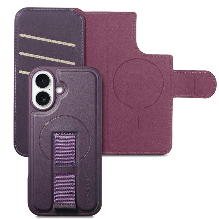 CASENEO - CASENEO iPhone 17 Magnetiskt Fodral RFID Blocker Läder Lila