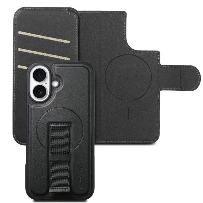 CASENEO - CASENEO iPhone 17 Magnetiskt Fodral RFID Blocker Läder Svart