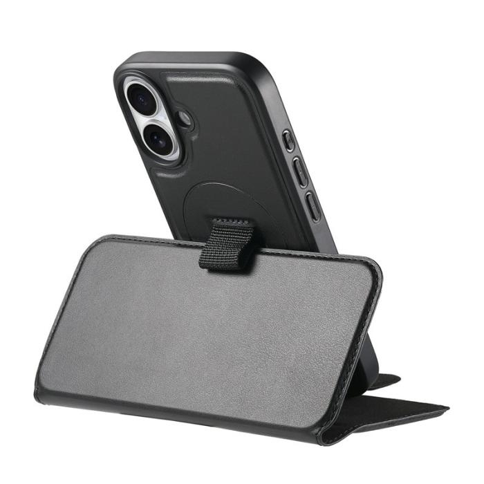 CASENEO - CASENEO iPhone 17 Magnetiskt Fodral RFID Blocker Läder Svart