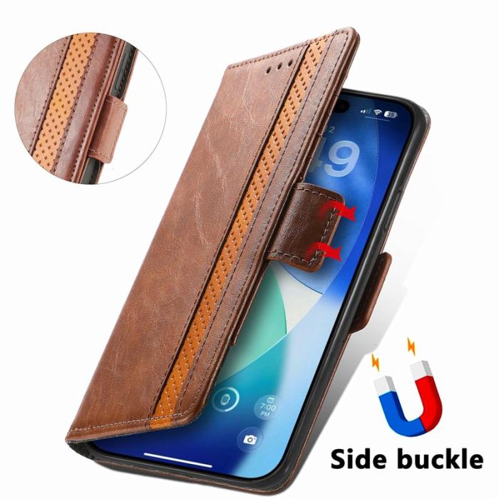 CASENEO - CASENEO iPhone 17 Pro Fodral PU Läder Ställ med RFID - Mörkbrun