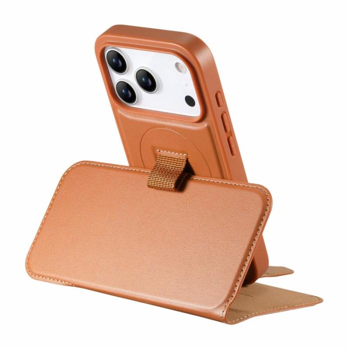 CASENEO - CASENEO iPhone 17 Pro Magnetiskt Fodral RFID Läder - Brun