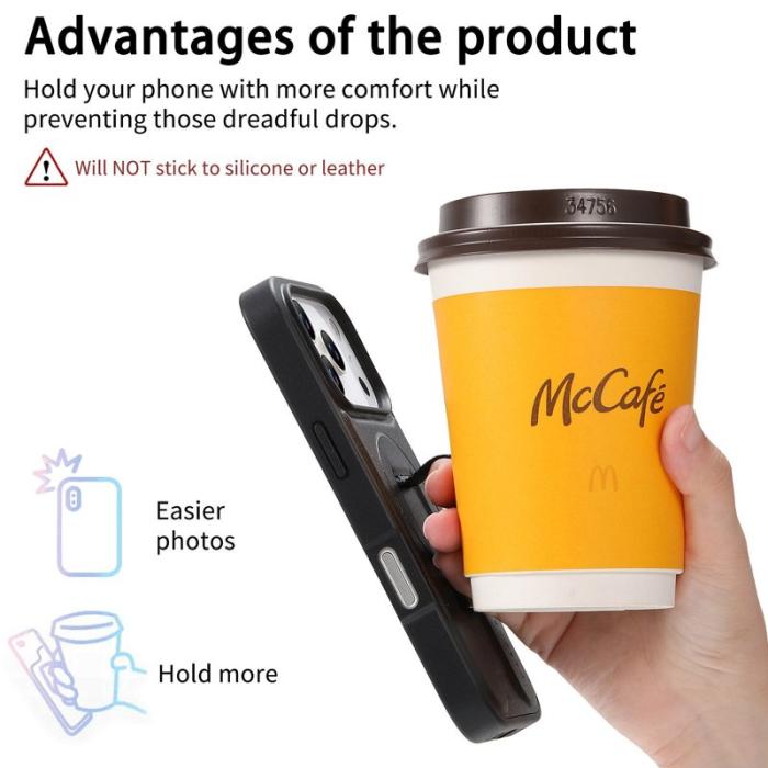 CASENEO - CASENEO iPhone 17 Pro Max Skal Magnetiskt PU Läder + PC Svart