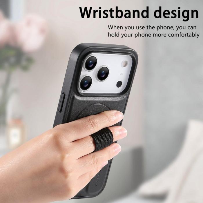 CASENEO - CASENEO iPhone 17 Pro Max Skal Magnetiskt PU Läder + PC Svart