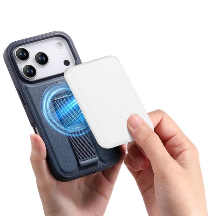 CASENEO - CASENEO iPhone 17 Pro Max Skal med Handledsrem PU Läder Blå