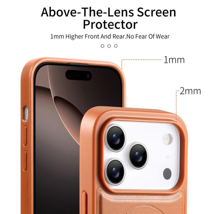 CASENEO - CASENEO iPhone 17 Pro Max Skal med Handledsrem PU Läder Brun