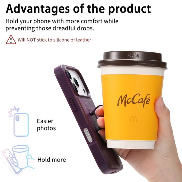 CASENEO - CASENEO iPhone 17 Pro Skal Magnetiskt Fodral Lila PU Läder