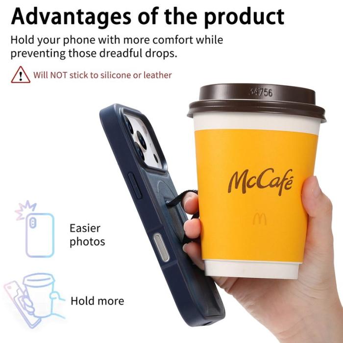 CASENEO - CASENEO iPhone 17 Pro Skal Magnetiskt Handledsband Blå