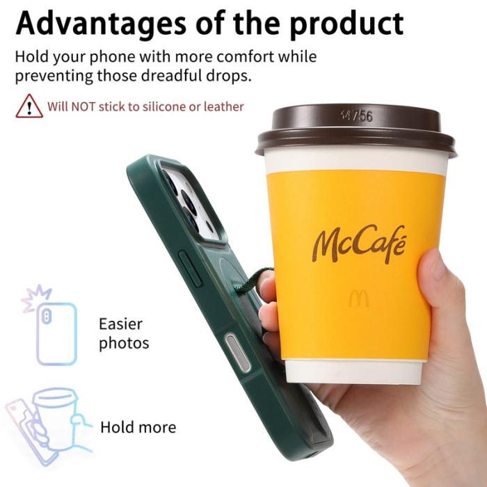 CASENEO - CASENEO iPhone 17 Pro Skal Magnetiskt Handledsband Grön