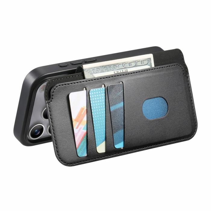 CASENEO - CASENEO iPhone 17 Pro Skal RFID Blocker Läder Svart