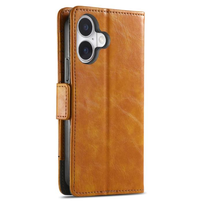 CASENEO - CASENEO iPhone 17 Skal PU Läder Fodral med RFID Blockering Khaki