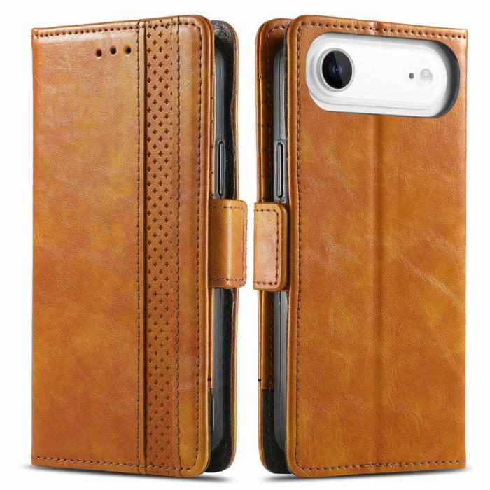 CASENEO - CASENEO iPhone Air Fodral PU Läder Ställ med RFID Skydd Khaki