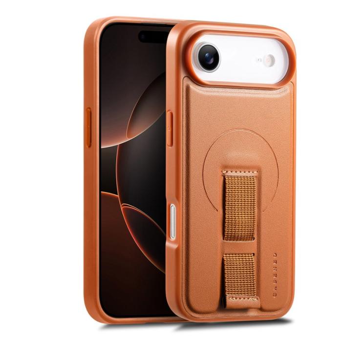 CASENEO - CASENEO iPhone Air Magnetiskt Fodral Handledsrem PU Läder Brun