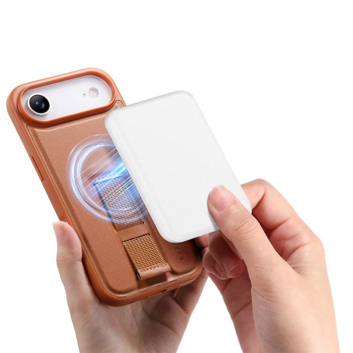 CASENEO - CASENEO iPhone Air Magnetiskt Fodral Handledsrem PU Läder Brun