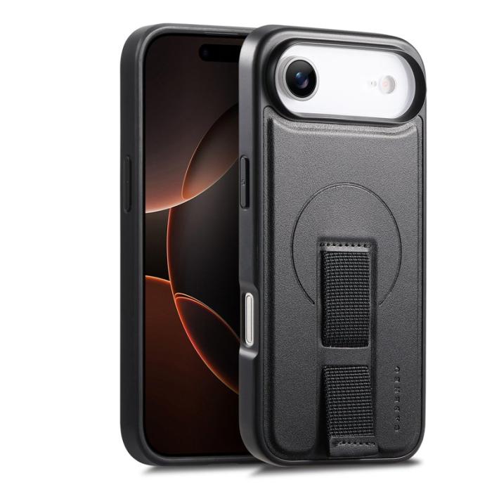 CASENEO - CASENEO iPhone Air Magnetiskt Fodral Handledsrem PU Läder Svart