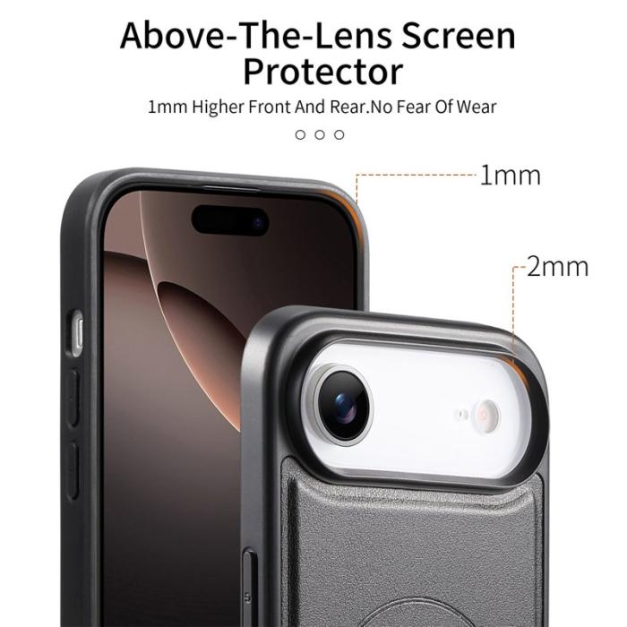 CASENEO - CASENEO iPhone Air Magnetiskt Fodral Handledsrem PU Läder Svart