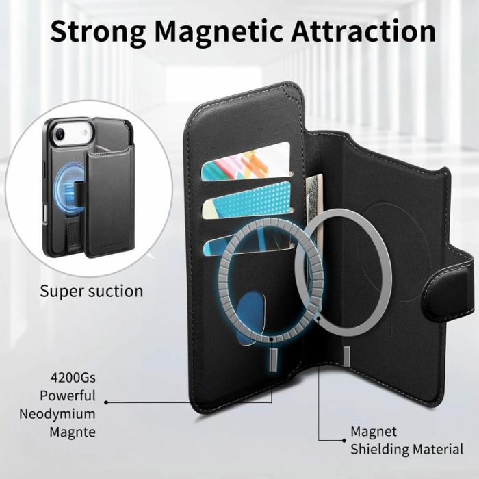 CASENEO - CASENEO iPhone Air Fodral RFID Blocking Äkta läder - Svart