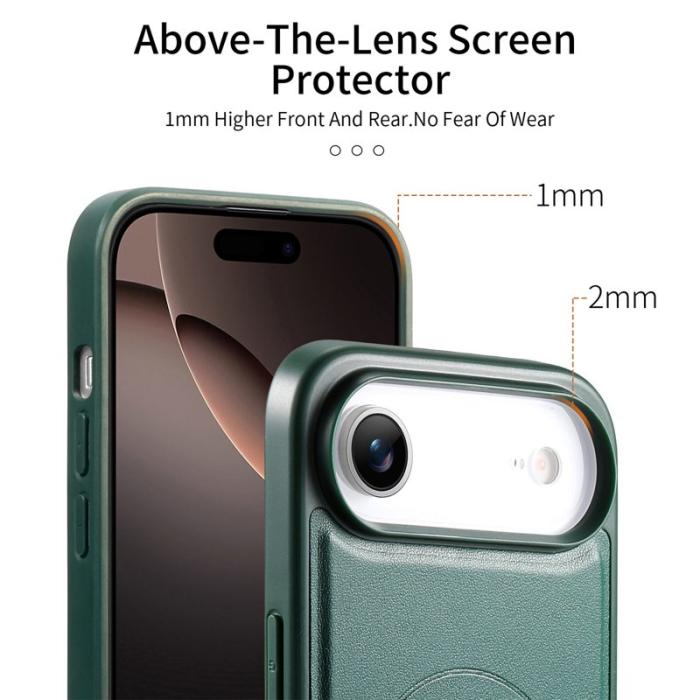 CASENEO - CASENEO iPhone Air Skal med Handledsrem PU Läder Grön