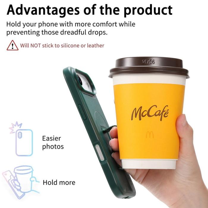 CASENEO - CASENEO iPhone Air Skal med Handledsrem PU Läder Grön