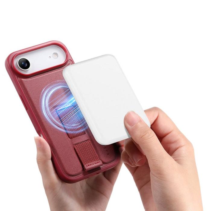 CASENEO - CASENEO iPhone Air Skal med Handledsrem PU Läder Röd