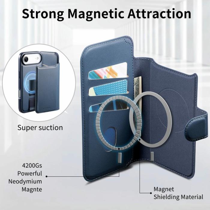 CASENEO - CASENEO iPhone Air Skal RFID Blocker Läder Blå