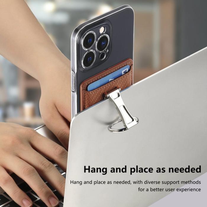 CASENEO - CASENEO KB-42 Card Holder - Äkta läder - Brun - Fällbar kickstand