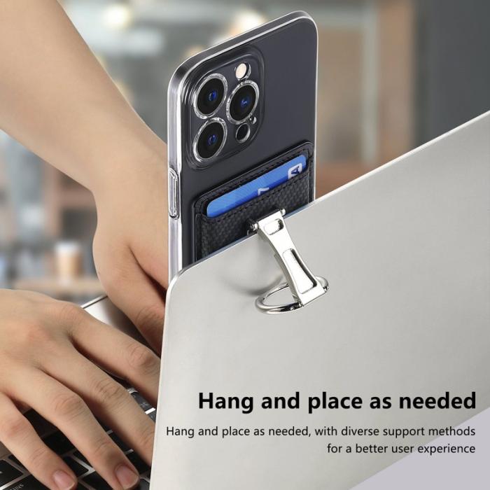 CASENEO - CASENEO KB-42 Card Holder - Äkta läder - Svart - Fällbar kickstand