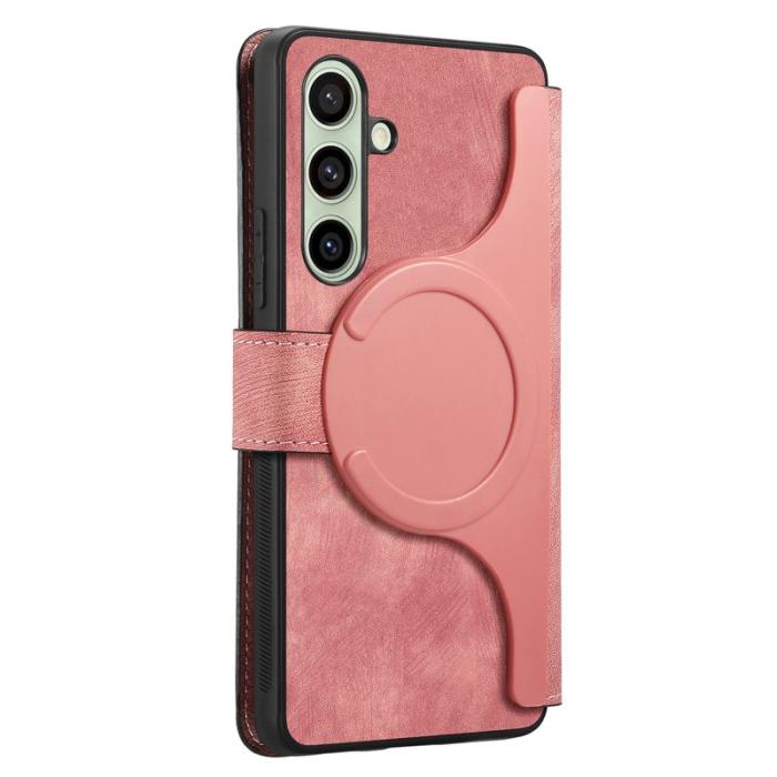 CASENEO - CASENEO Magnetic Case för Samsung Galaxy A26 5G - Läder - Rosa
