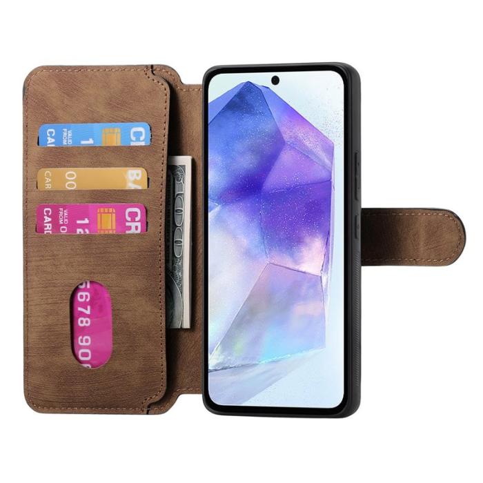 CASENEO - CASENEO Magnetic Case för Samsung Galaxy A35 5G - Läder - Brun