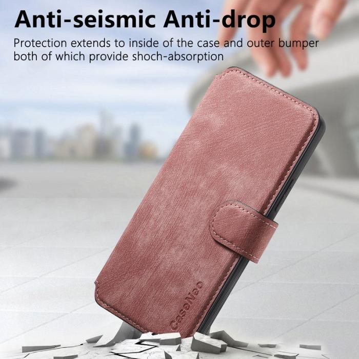 CASENEO - CASENEO Magnetic Case för Samsung Galaxy A53 5G - Läder - Rosa