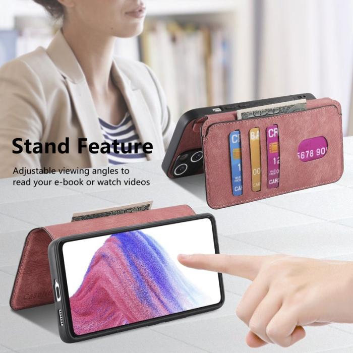 CASENEO - CASENEO Magnetic Case för Samsung Galaxy A56 5G - Läder - Rosa