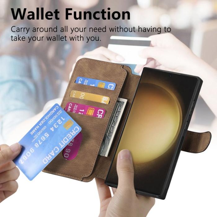 CASENEO - CASENEO Samsung Galaxy S23 Ultra Fodral Äkta läder - Brun